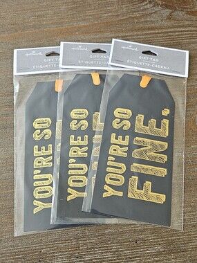 Hallmark Black & Gold 'You're So Fine' Gift Tags - Set of 3